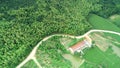 Aerial view of lakes and mountains