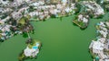 aerial view of the lakes of the Planicie, a place located in the district of La Molina in Lima - Peru