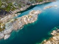 Aerial view. Lakes in mountains Norway