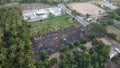 Aerial View of land after burning on a Lombok plantation Royalty Free Stock Photo