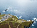 Aerial view of land's end in Cornwall Royalty Free Stock Photo