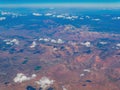 Aerial view of the landscape around the border of Arizona and Utah