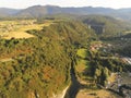 Aerial view of a Landscape in Asturias San Pedro de la Ribera Spain Royalty Free Stock Photo