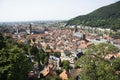 Aerial view landscape and cityscape of Heidelberg old town from Heidelberger Schloss in Germany Royalty Free Stock Photo