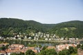 Aerial view landscape and cityscape of Heidelberg old town from Heidelberger Schloss in Germany Royalty Free Stock Photo