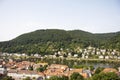 Aerial view landscape and cityscape of Heidelberg old town from Heidelberger Schloss in Germany Royalty Free Stock Photo