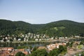 Aerial view landscape and cityscape of Heidelberg old town from Heidelberger Schloss in Germany Royalty Free Stock Photo