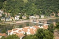 Aerial view landscape and cityscape of Heidelberg old town from Heidelberger Schloss in Germany Royalty Free Stock Photo