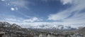 Aerial view landscape and cityscape of Leh Ladakh Village with Himalayas or Himalaya mountain in Jammu and Kashmir, India Royalty Free Stock Photo