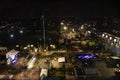 Aerial view landscape and cityscape of New delhi city from Select Citywalk shopping centre in night time at Saket District, India Royalty Free Stock Photo