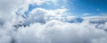 Aerial View of a Landscape Covered in Clouds in Verbier, Switzerland.