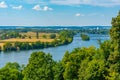 Aerial view of landscape of Danube near Regensburg, Germany