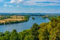 Aerial view of landscape of Danube near Regensburg, Germany