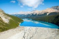 Aerial view. Landscape during daylight hours. A lake in a river valley. Mountains and forest. Peyto lake, Banff National Park, Alb Royalty Free Stock Photo