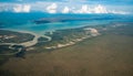 Aerial view and the landscape at the edge of Northern coast of Australia called Arafura sea in Northern Territory state of Austral
