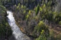 Aerial view of the landscape of the forest in early spring Royalty Free Stock Photo