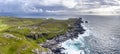 Aerial view of the landscape of Malin Head in Ireland