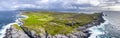 Aerial view of the landscape of Malin Head in Ireland