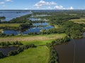 Landscape in the Loosdrechtse Plassen near Loosdrecht. Province of North Holland in the Netherlands Royalty Free Stock Photo