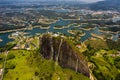 Aerial view landscape of the Rock of Guatape, Piedra Del Penol, Colombia.