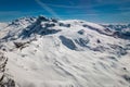 Aerial view of landscape in the ski region of Zermatt and Breuil-Cervinia Royalty Free Stock Photo