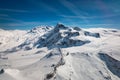 Aerial view of landscape in the ski region of Zermatt and Breuil-Cervinia Royalty Free Stock Photo