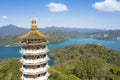 Aerial view Landscape of Sun Moon Lake in Nantou, Taiwan Royalty Free Stock Photo