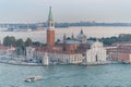 Aerial view of the landscapes during sunset in Venice, Italy Royalty Free Stock Photo