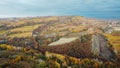 Aerial view of The Langhe, hilly area in Piedmont.