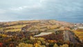 Aerial view of The Langhe, hilly area in Piedmont.