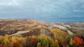 Aerial view of The Langhe, hilly area in Piedmont.