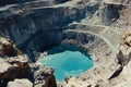 Aerial View of a Turquoise Lake in a Quarry Royalty Free Stock Photo