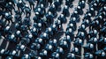 An aerial view of large group of police officers. Generative AI