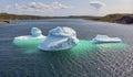 Aerial view of large iceberg