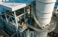 Aerial view of a large industrial complex with modern thermal power plants