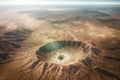 aerial view of a large meteor impact crater