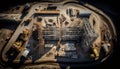 Aerial View Of A Large-Scale Construction Site With Heavy Machinery :Bird\'s Eye (Generative AI)