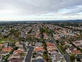 Aerial view of large-scale residential neighborhood, Irvine, California