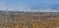 Aerial View of Large-Scale Wind Turbine Farm in Palm Springs, USA Amidst Arid Desert Terrain Royalty Free Stock Photo