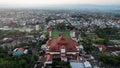 Aerial view of The Largest Mosque Agung Cianjur, Ramadan Eid Concept background, Travel and tourism. Cianjur, Indonesia, July 6,