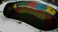 Aerial View - The largest stadium of Bekasi from drone. Indonesia