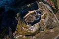 Aerial view of Larisa castle in Argos city at Peloponnese peninsula