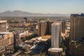 Aerial View of Las Vegas Strip Hotels and Mountains Royalty Free Stock Photo