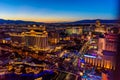 Aerial view of Las Vegas strip in Nevada at night - USA Royalty Free Stock Photo