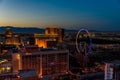 Aerial view of Las Vegas strip in Nevada at night - USA Royalty Free Stock Photo