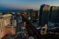 Aerial view of Las Vegas strip in Nevada at night - USA Royalty Free Stock Photo