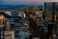 Aerial view of Las Vegas strip in Nevada at night - USA Royalty Free Stock Photo