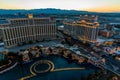 Aerial view of Las Vegas strip in Nevada at night - USA Royalty Free Stock Photo