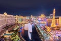 Aerial view of Las Vegas strip at night