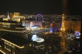 Aerial view of Las Vegas Strip at night